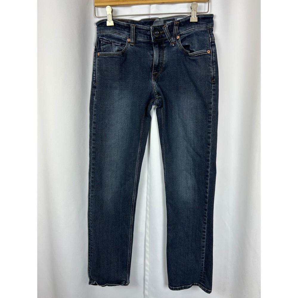 Volcom Solver Modern Straight Dark Wash Denim Skate Jeans Size 28